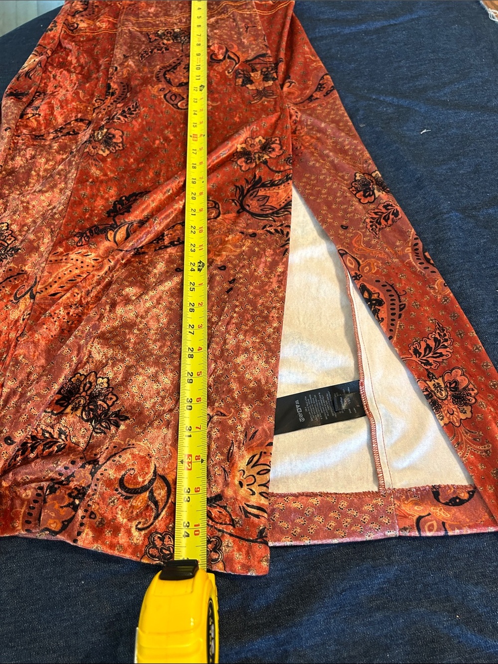 Free People Maxi velvet skirt size L - Picture 5 of 5